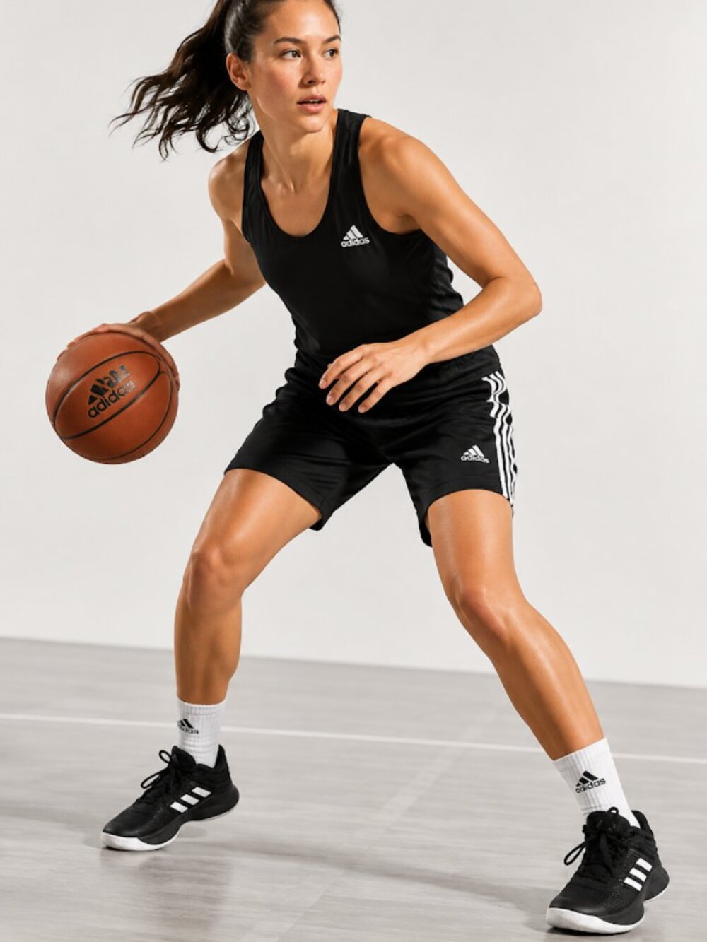 Adidas Pro Bounce 2018 Low Black White Basketball Shoes Womens 5.5